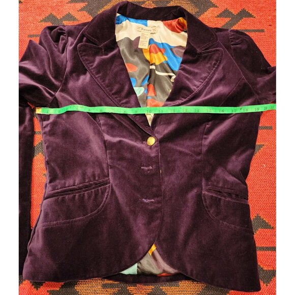 NEW Vintage Forever Velvet Blazer Purple, Gold Buttons Large - Picture 9 of 16